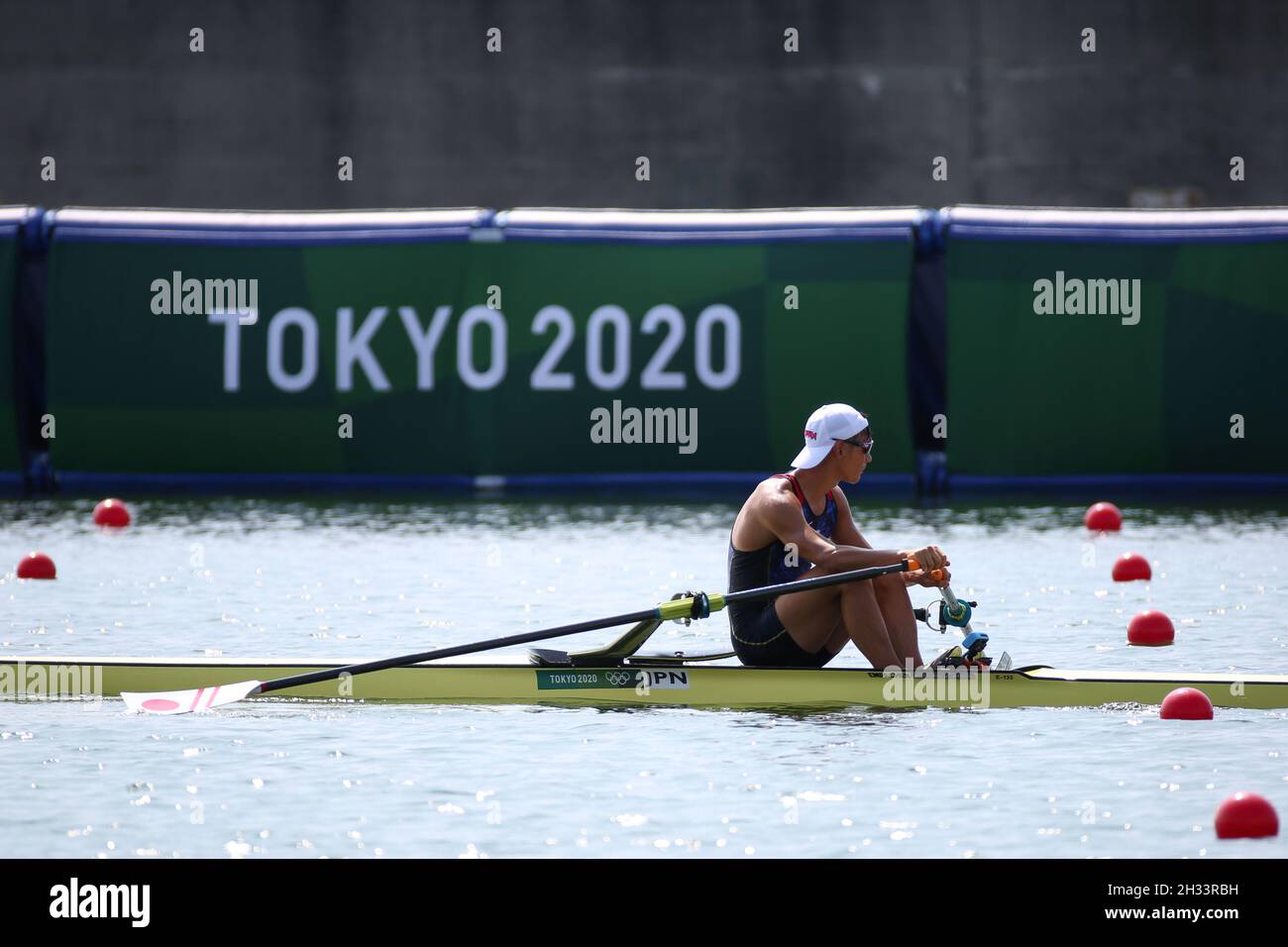23 JUILLET 2021 - TOKYO, JAPON: ARAKAWA Ryuta du Japon termine deuxième dans le Rowing Men's Single Sculls Heat 6 aux Jeux Olympiques de Tokyo 2020 (photo Banque D'Images