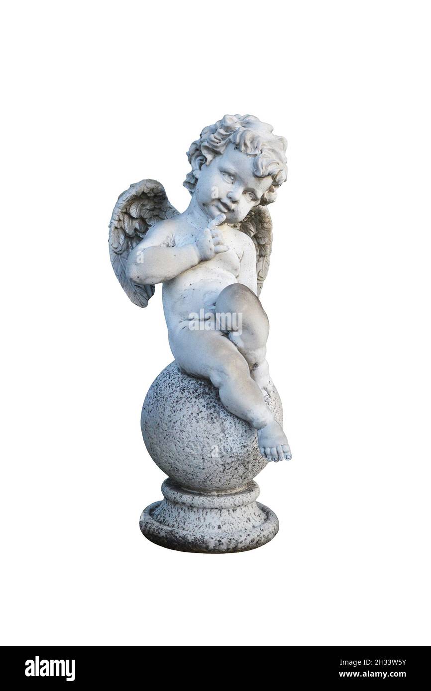 Figurine Angel isolée sur fond blanc Banque D'Images