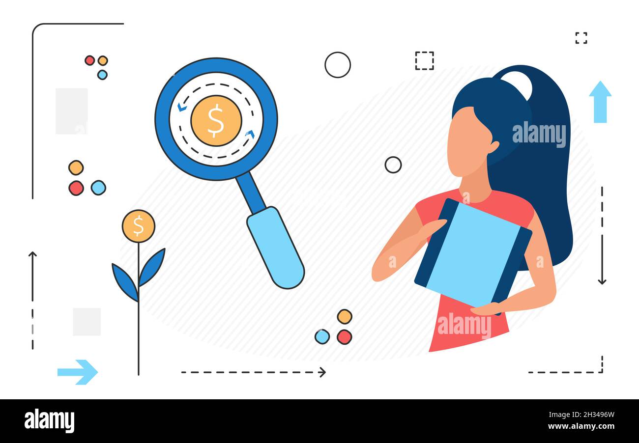 Concept d'incubateur de démarrage, technologies pour la croissance de l'entreprise, développement de l'entreprise.Analyse des revenus, audit des bénéfices de l'entreprise, image vectorielle Illustration de Vecteur