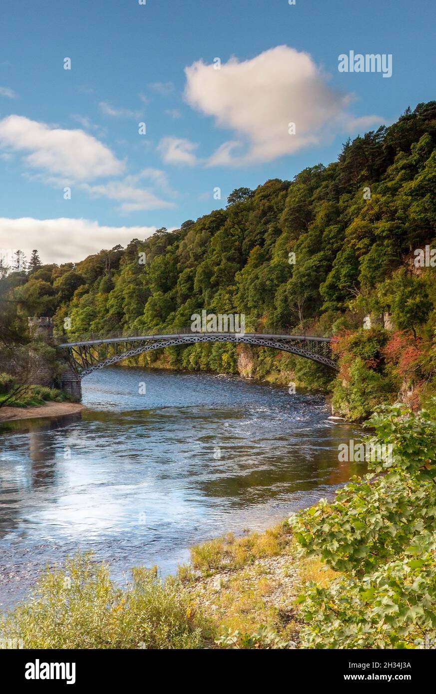 Pont Craigellachie achevé en 1814, Morayshire, Écosse, Royaume-Uni Banque D'Images