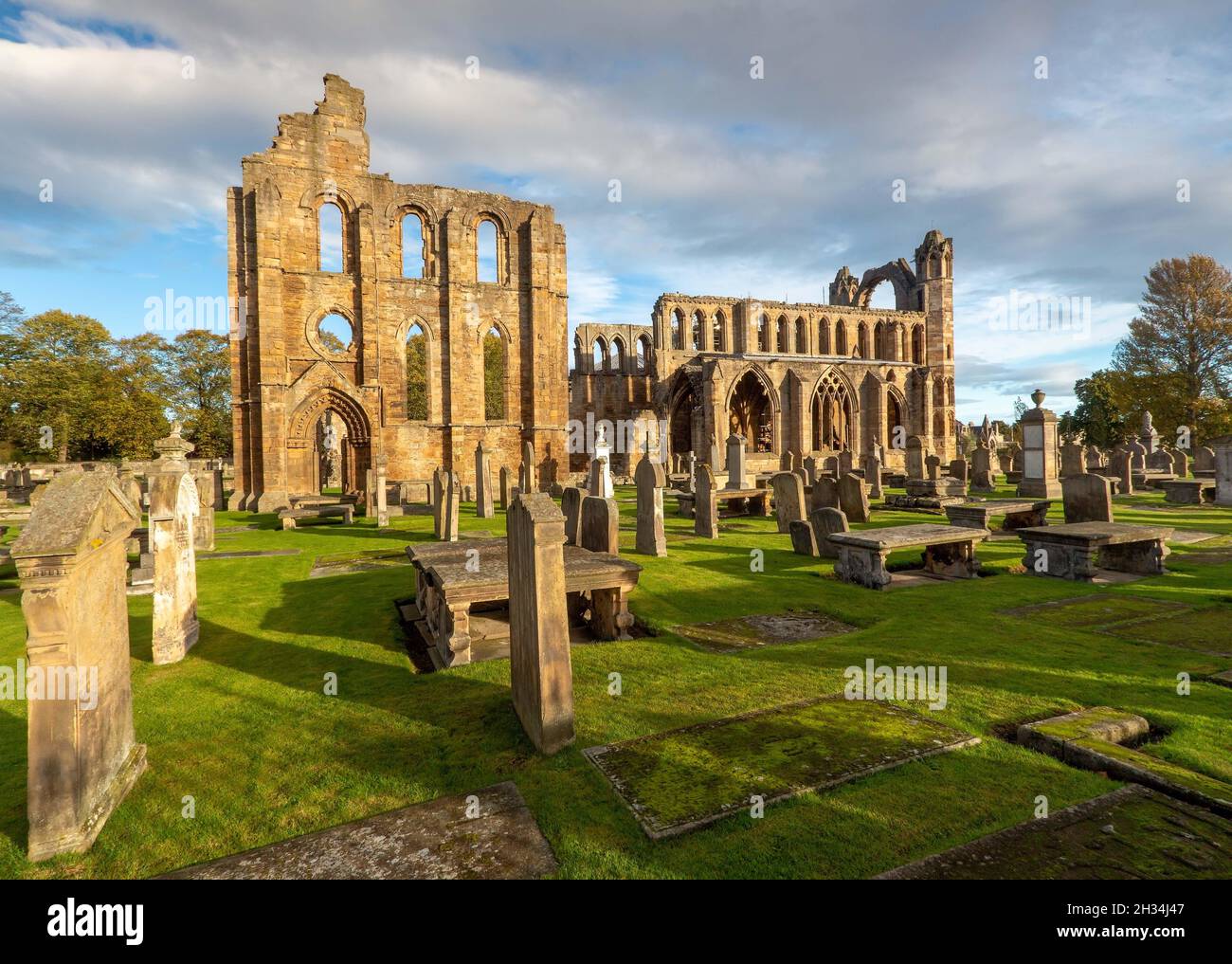 La cathédrale d'Elgin est en ruines dans le Morayshire d'Elgin, en Écosse, au Royaume-Uni Banque D'Images