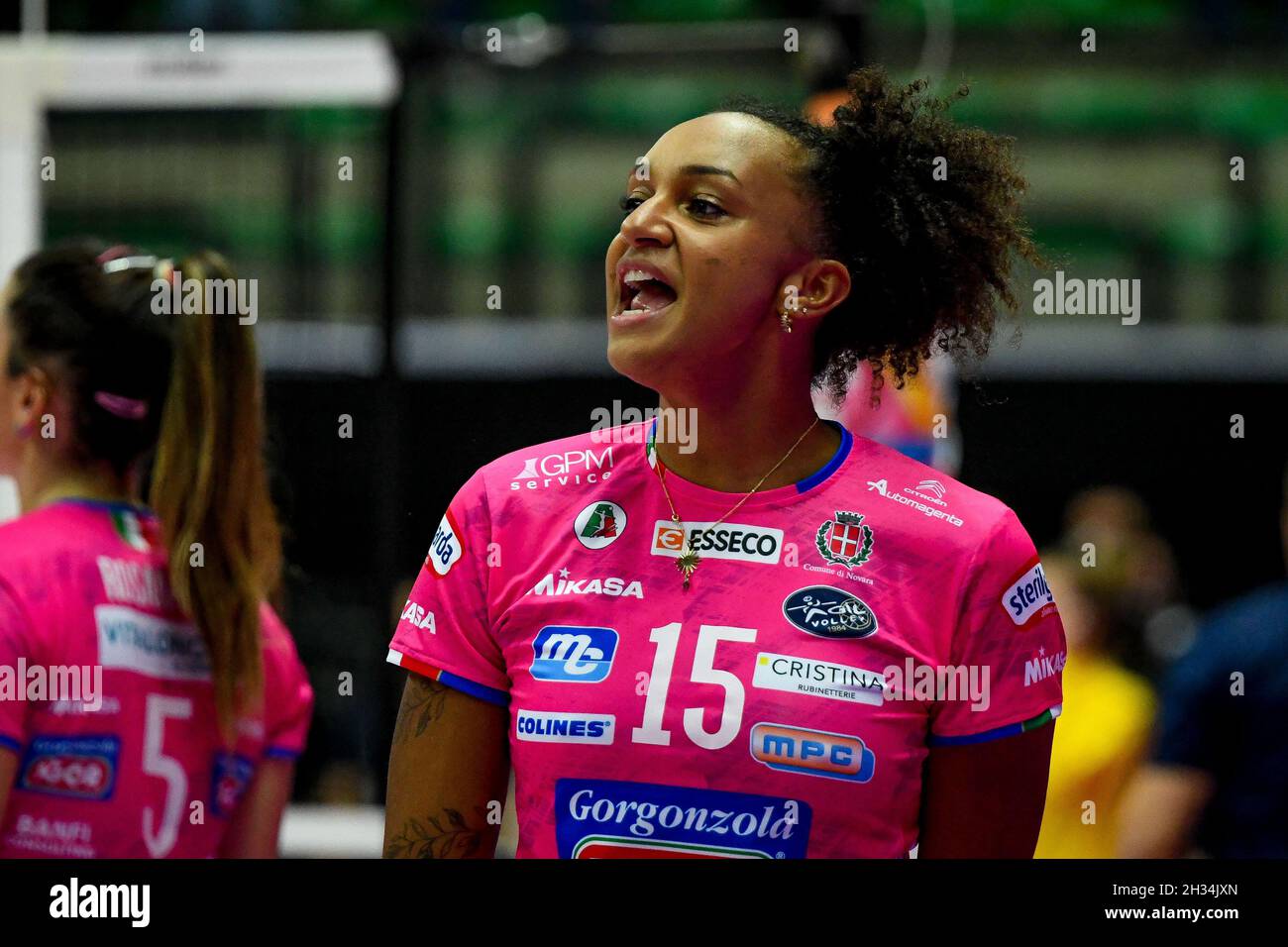 Palaverde, Trévise, Italie, 21 octobre 2021,Haleigh Washington (Novara) pendant Imoco Volley Conegliano vs Igor Gorgonzola Novara - Volleyball Itali Banque D'Images