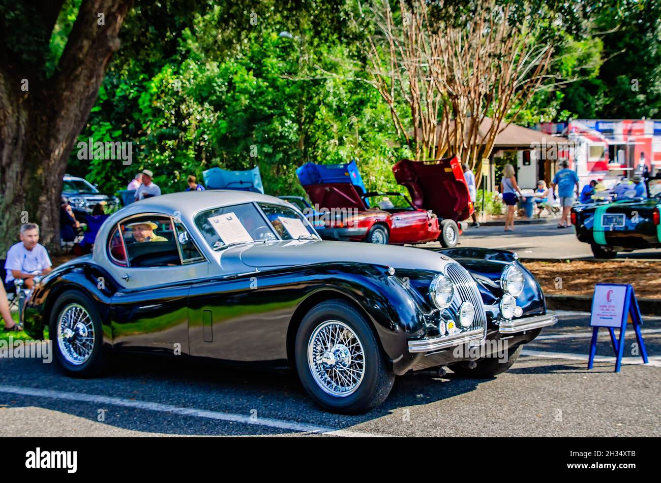 Une Jaguar XK 1951 120 est exposée au 31e festival annuel de l'automobile britannique, le 24 octobre 2021, à Fairhope, Alabama. Banque D'Images