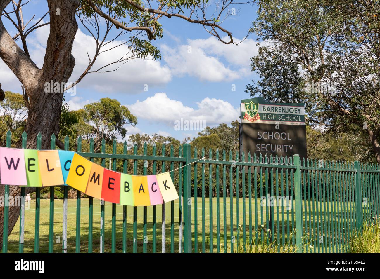 L'école secondaire publique de Sydney accueille les élèves en octobre 21 après la levée du confinement de la Covid 19 à Sydney et en Nouvelle-Galles du Sud, en Australie Banque D'Images