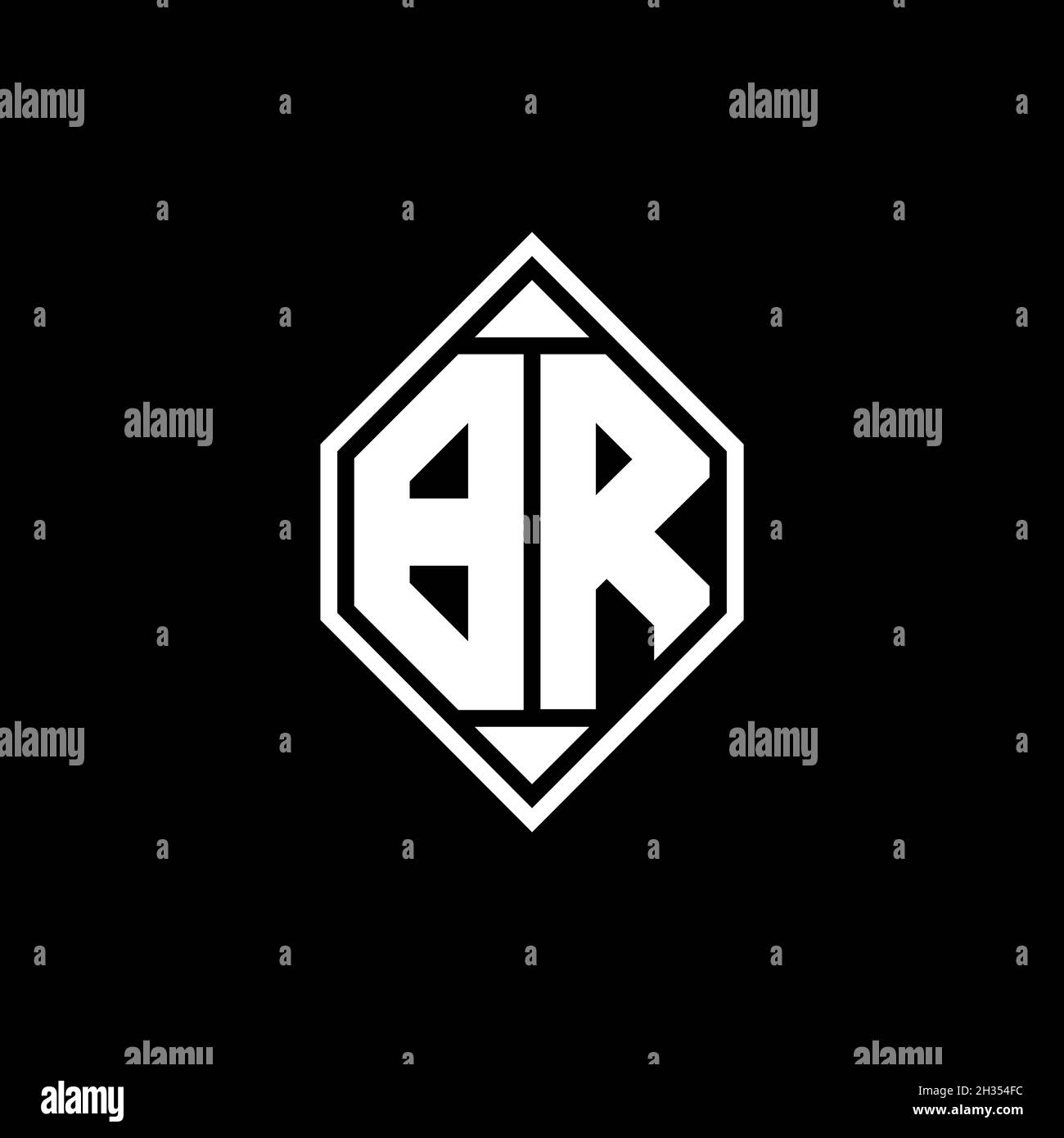 BP Monogram logo lettre avec ligne de gemmotérique forme arrondie style design sur fond isolé, shiled lettre monogramme Illustration de Vecteur