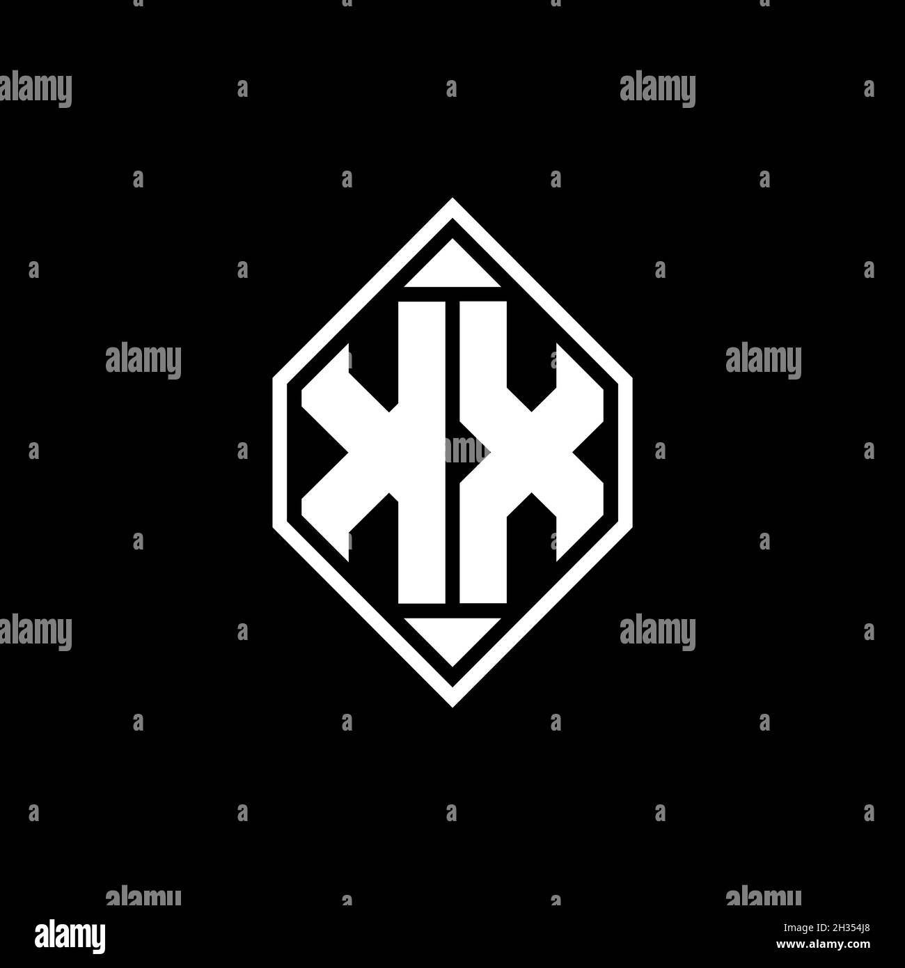 HL Monogram logo lettre avec ligne de gemmotérique style de forme arrondie sur fond isolé, shiled lettre monogramme Illustration de Vecteur