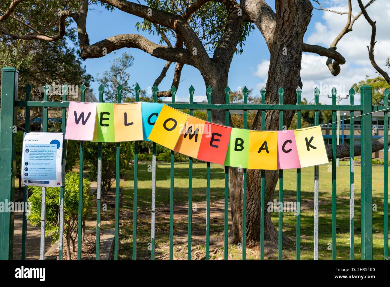 L'école secondaire publique de Sydney accueille les élèves en octobre 21 après la levée du confinement de la Covid 19 à Sydney et en Nouvelle-Galles du Sud, en Australie Banque D'Images