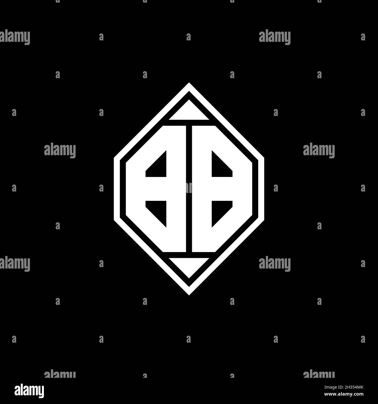 BA Monogram logo lettre avec ligne de gemmotérique forme arrondie style design sur fond isolé, shiled lettre monogramme Illustration de Vecteur