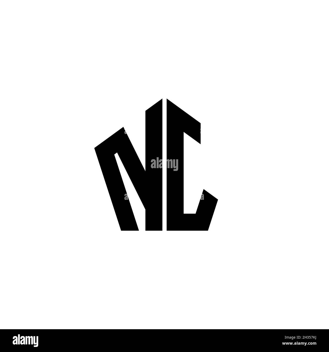 Lettre du logo NJ Monogram avec forme géométrique polygonale isolée sur fond blanc.Polygonale étoile, étoile de bouclier géométrique. Illustration de Vecteur