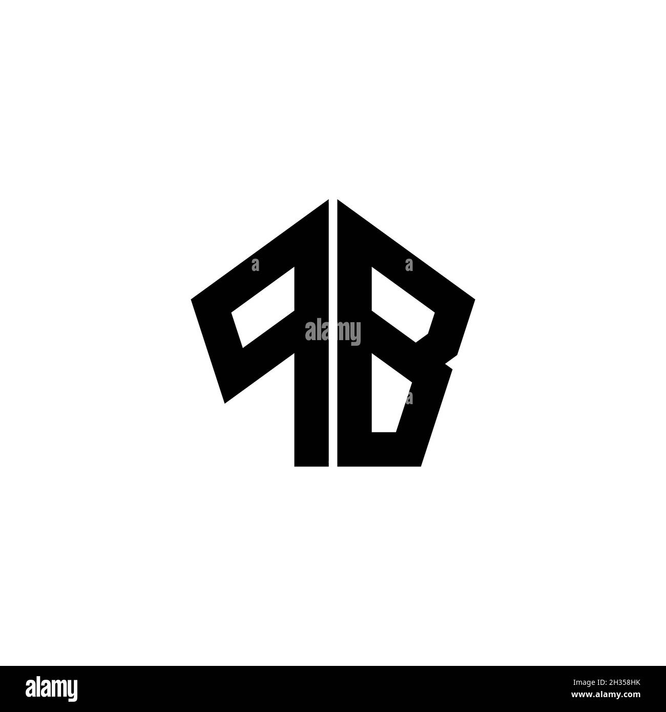 Lettre du logo PB Monogram avec motif géométrique polygonal isolé sur fond blanc.Polygonale étoile, étoile de bouclier géométrique. Illustration de Vecteur