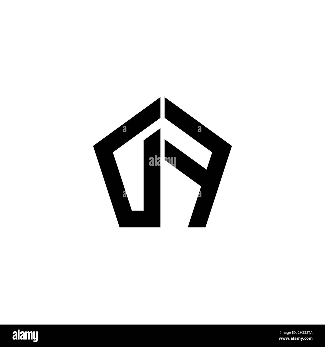 Lettre du logo DF Monogram avec motif géométrique polygonal isolé sur fond blanc.Polygonale étoile, étoile de bouclier géométrique. Illustration de Vecteur