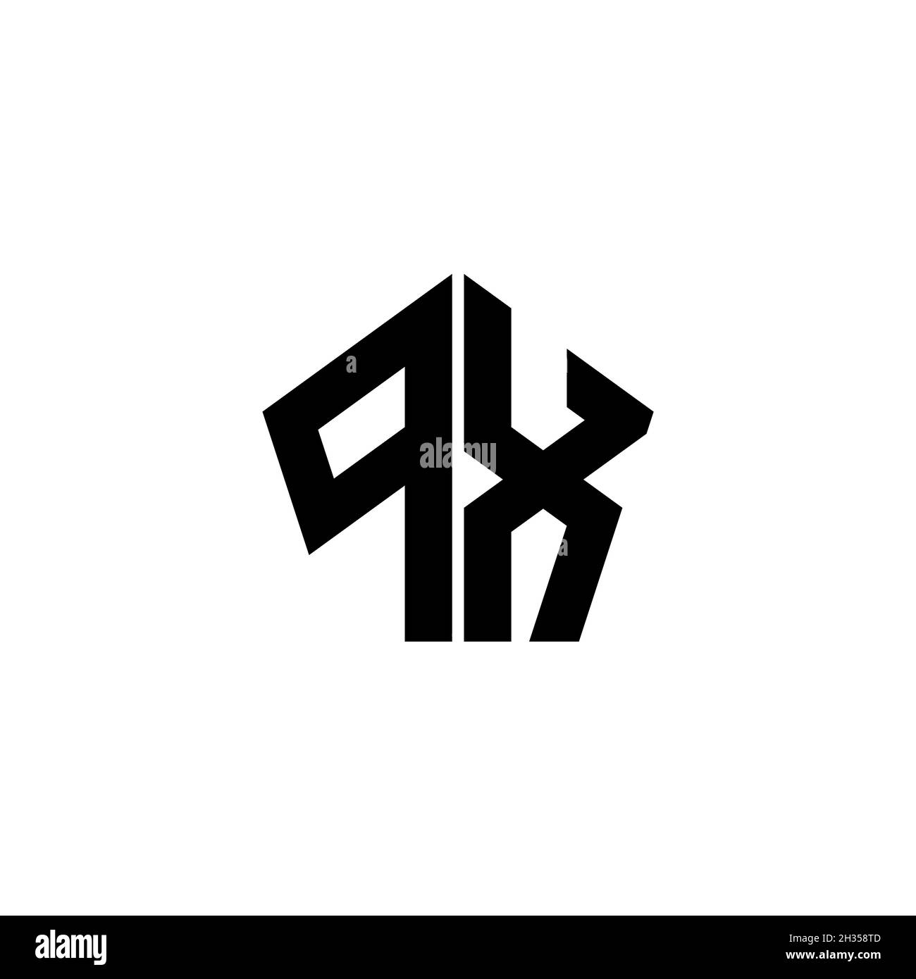 PX Monogram logo lettre avec la forme géométrique polygonale style design isolé sur fond blanc.Polygonale étoile, étoile de bouclier géométrique. Illustration de Vecteur