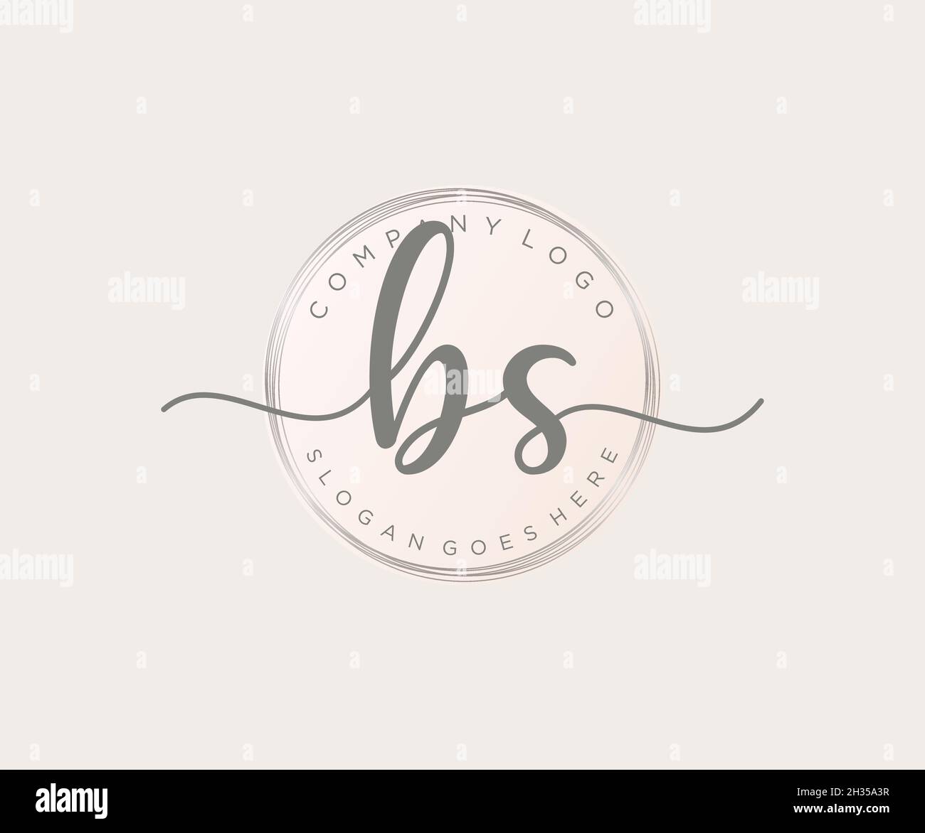 Logo féminin BS.Utilisable pour les logos nature, salon, Spa, cosmétique et Beauté.Elément de modèle de logo Flat Vector. Illustration de Vecteur