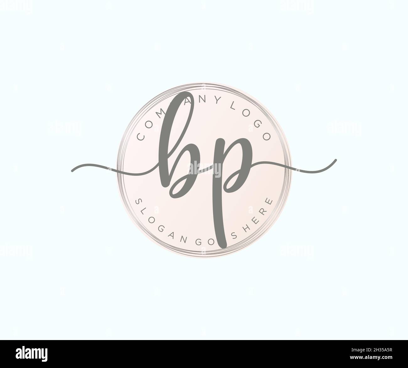 Logo BP féminin.Utilisable pour les logos nature, salon, Spa, cosmétique et Beauté.Elément de modèle de logo Flat Vector. Illustration de Vecteur