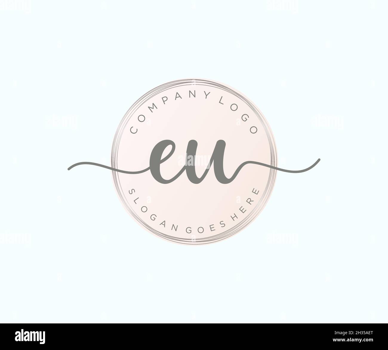 Logo féminin de l'UE.Utilisable pour les logos nature, salon, Spa, cosmétique et Beauté.Elément de modèle de logo Flat Vector. Illustration de Vecteur