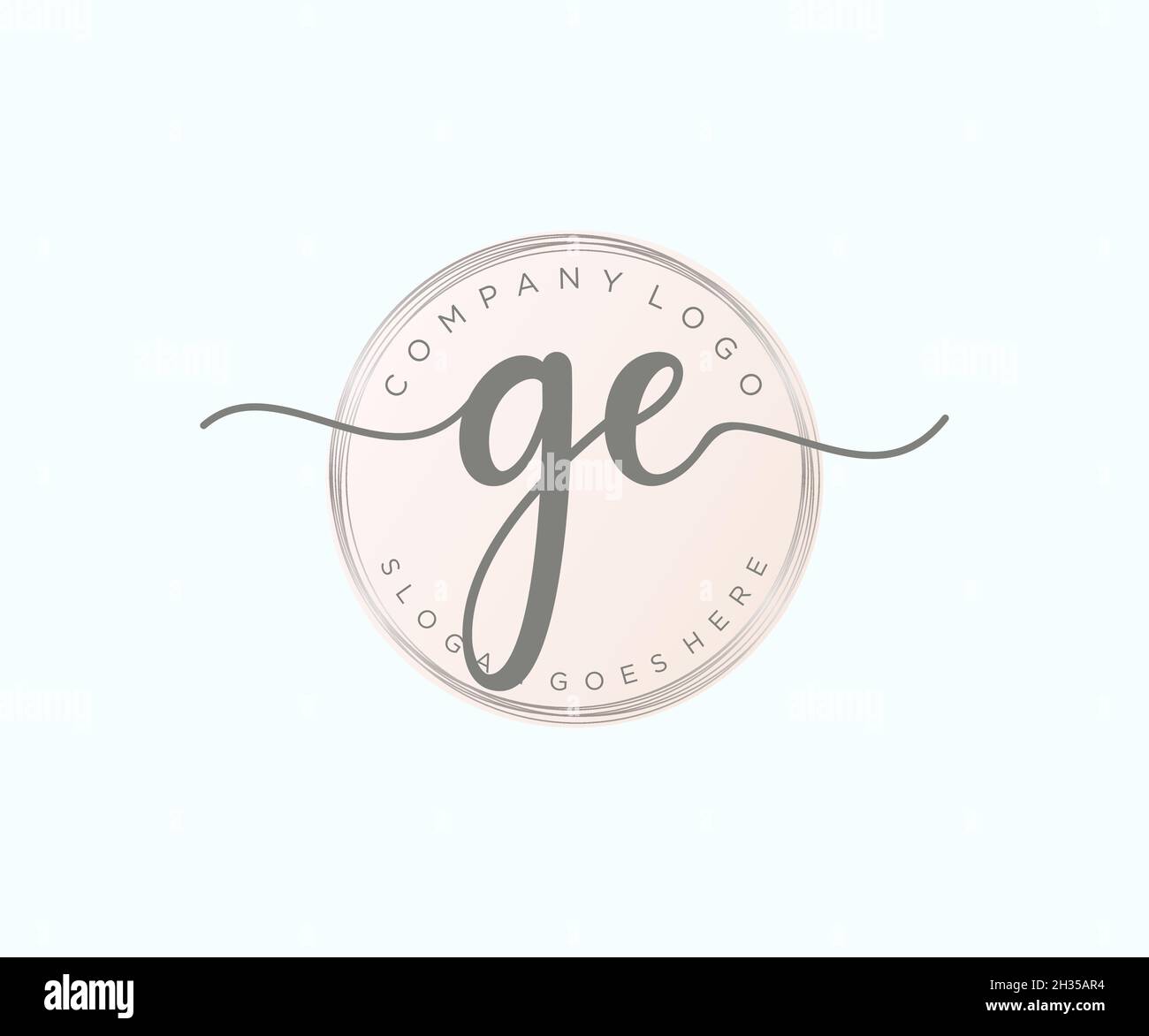 Logo GE féminin.Utilisable pour les logos nature, salon, Spa, cosmétique et Beauté.Elément de modèle de logo Flat Vector. Illustration de Vecteur