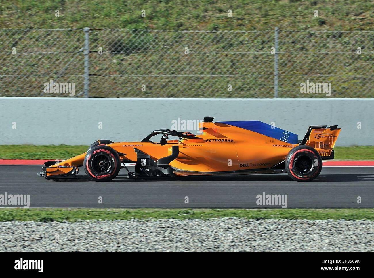 Stoffel Vandoorne-McLaren dans l'entraînement pré-saison du circuit Barcelone Catalunya, 2018, Espagne Banque D'Images