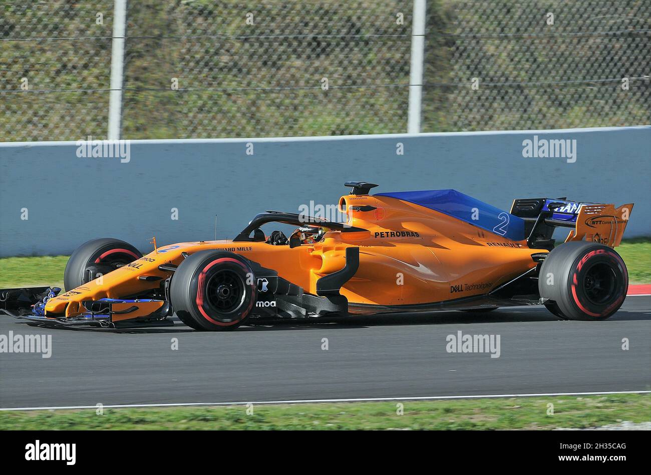 Stoffel Vandoorne-McLaren dans l'entraînement pré-saison du circuit Barcelone Catalunya, 2018, Espagne Banque D'Images