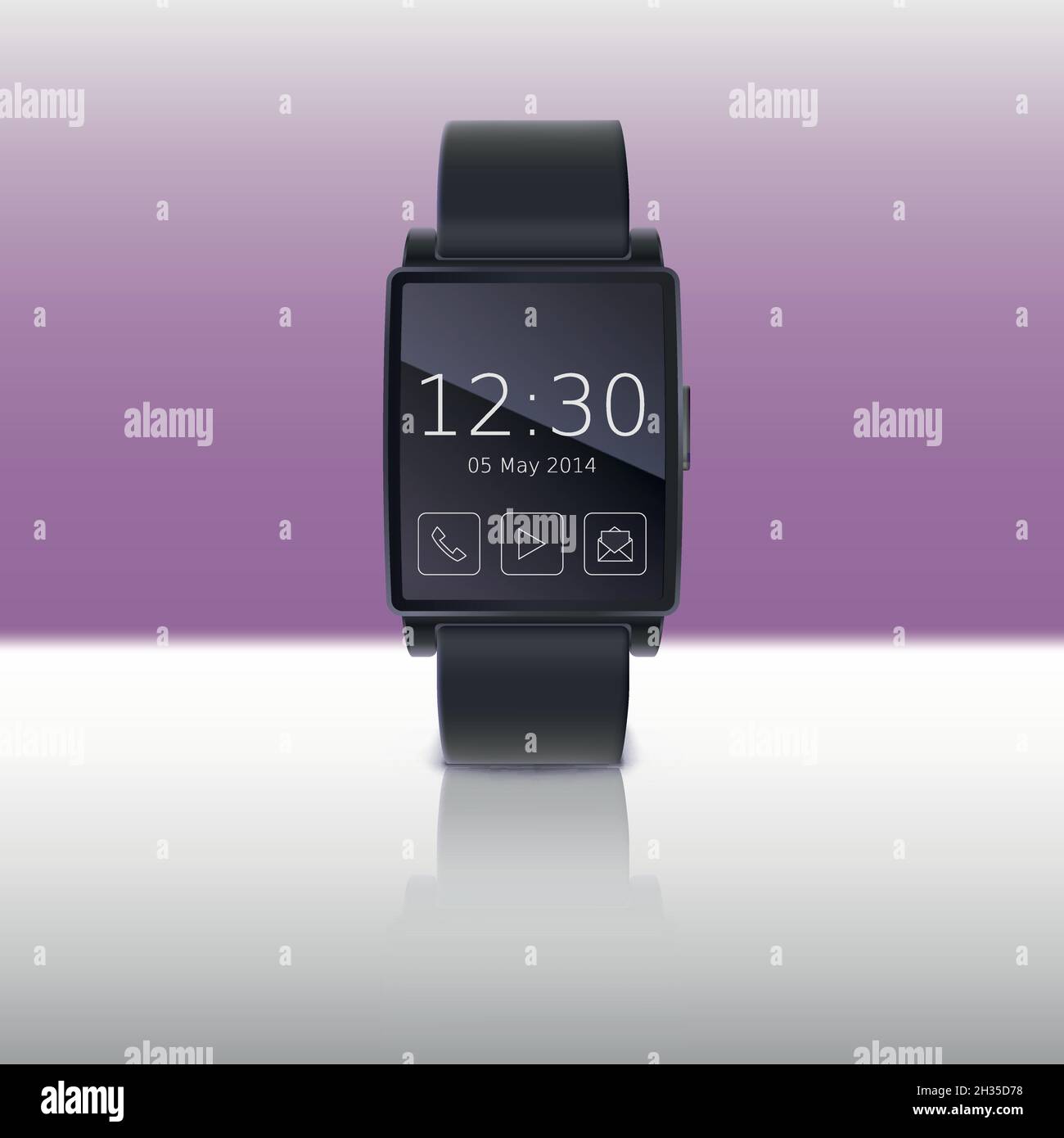 Montre électronique, interface informatique. Illustration de Vecteur