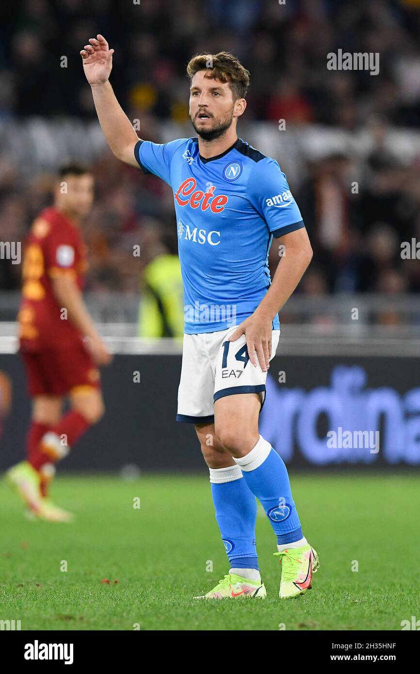 Stadio Olimpico, Rome, Italie.24 octobre 2021.Série A football Roma v Napoli; Dries Mertens de SSC Napoli crédit: Action plus Sports/Alay Live News Banque D'Images