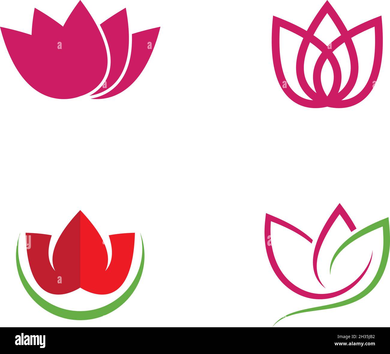 Ensemble de modèles de logo Lotus flowers Illustration de Vecteur