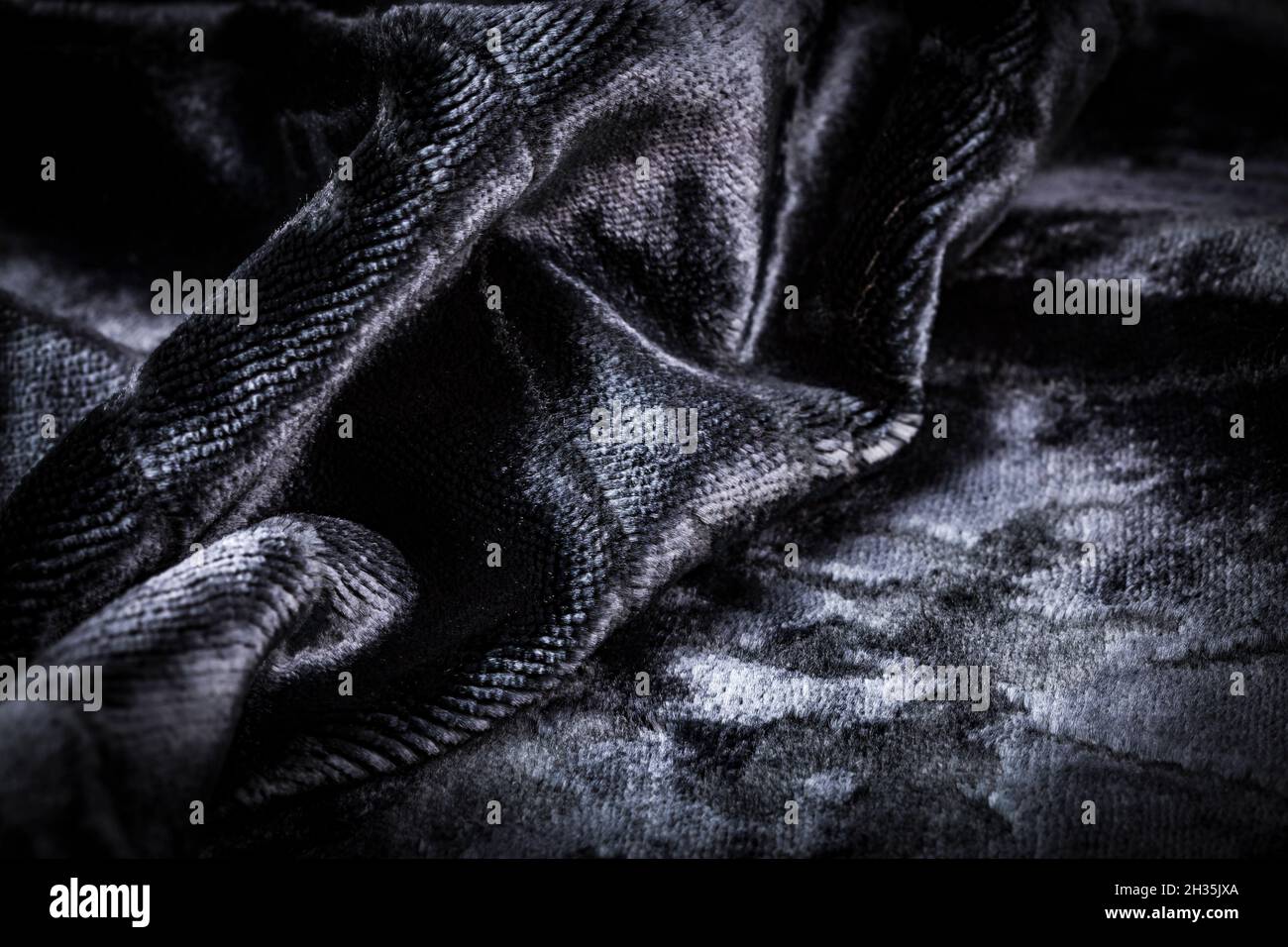 Texture d'arrière-plan en velours noir abstrait Banque D'Images