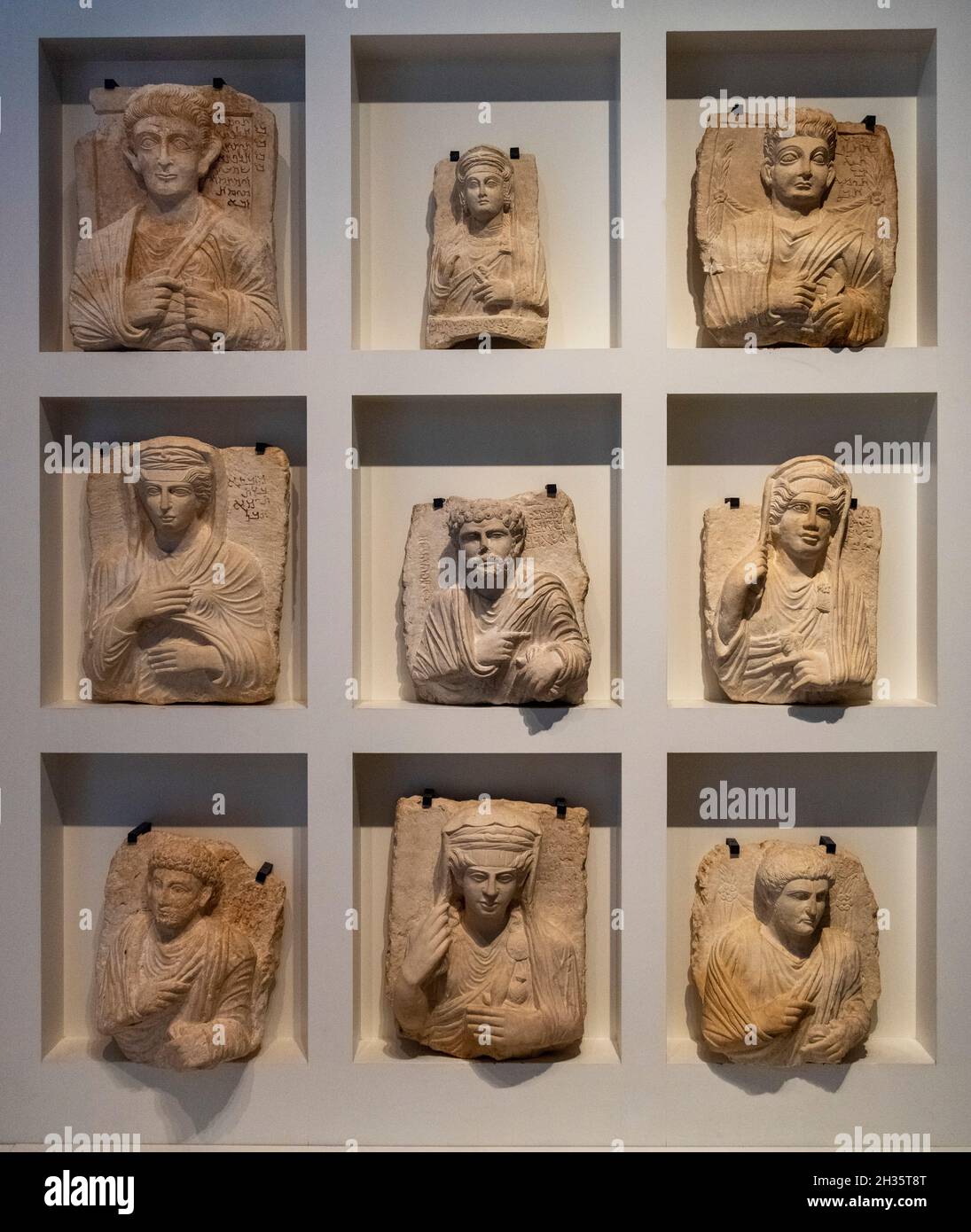 Bustes funéraires de Palmyra, Syrie, Musée d’Art et d’Histoire (Musée d’Art et d’Histoire), Genève, Suisse Banque D'Images