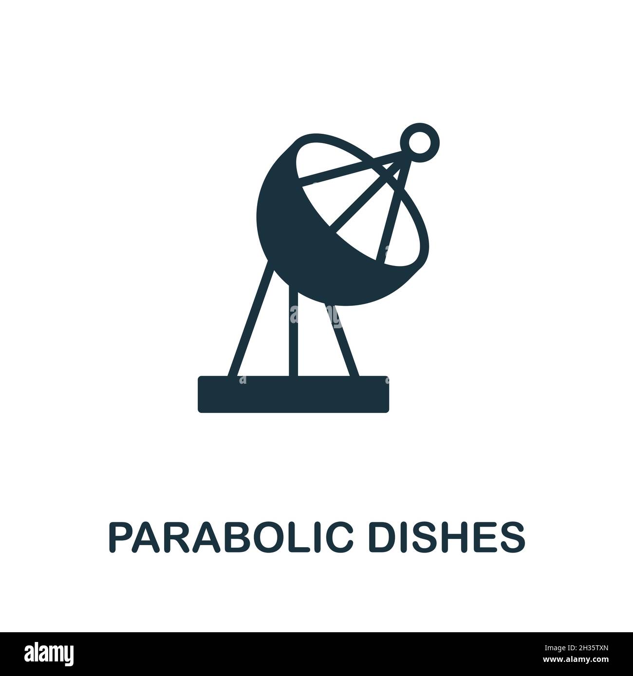 Icône paraboliques.Panneau monochrome de la collection de technologies Internet.Illustration d'icônes paraboliques créatives pour la conception Web, les infographies Illustration de Vecteur