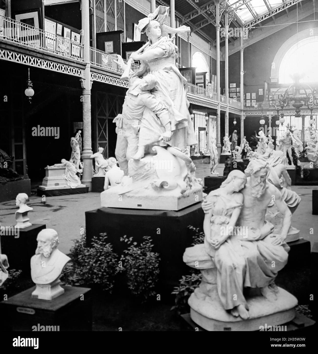 Le Sculpture Hall, exposition universelle, Paris en 1889 Banque D'Images