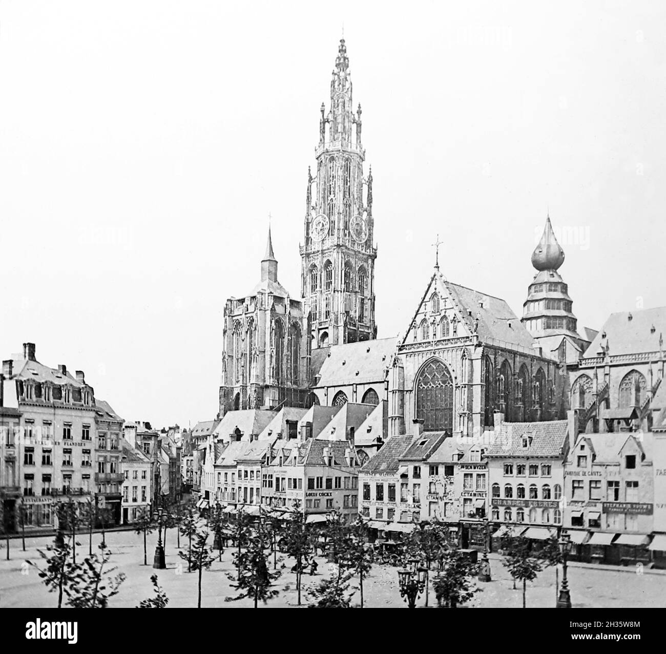 Cathédrale d'Anvers, époque victorienne Banque D'Images