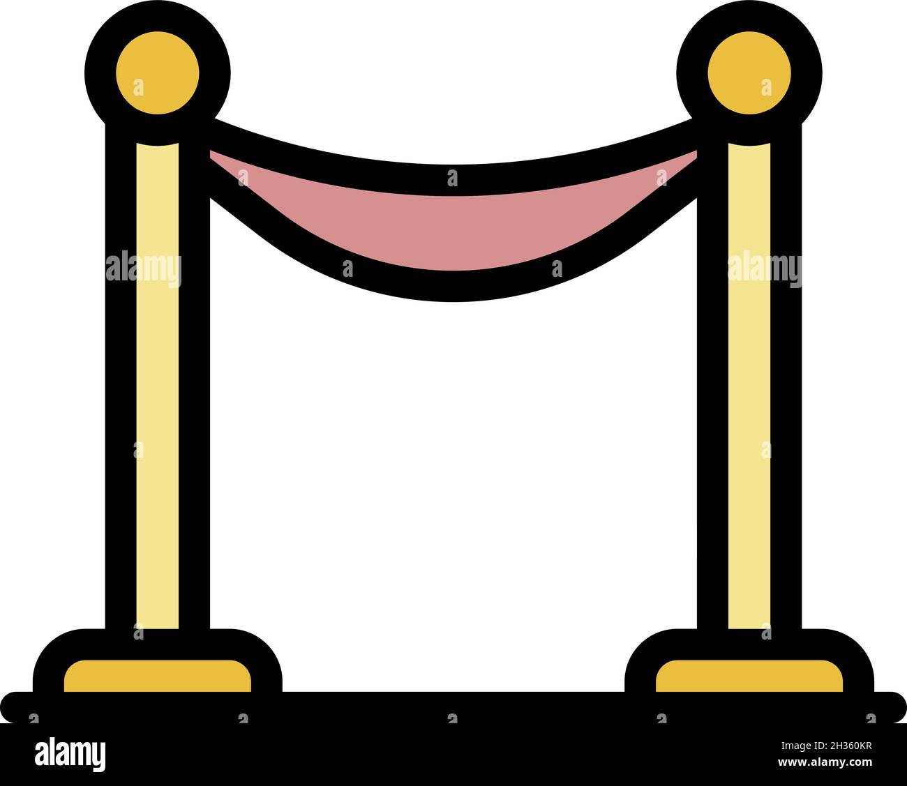 Icône de la barrière de musée. Contour musée barrière vecteur icône couleur plat isolé Illustration de Vecteur