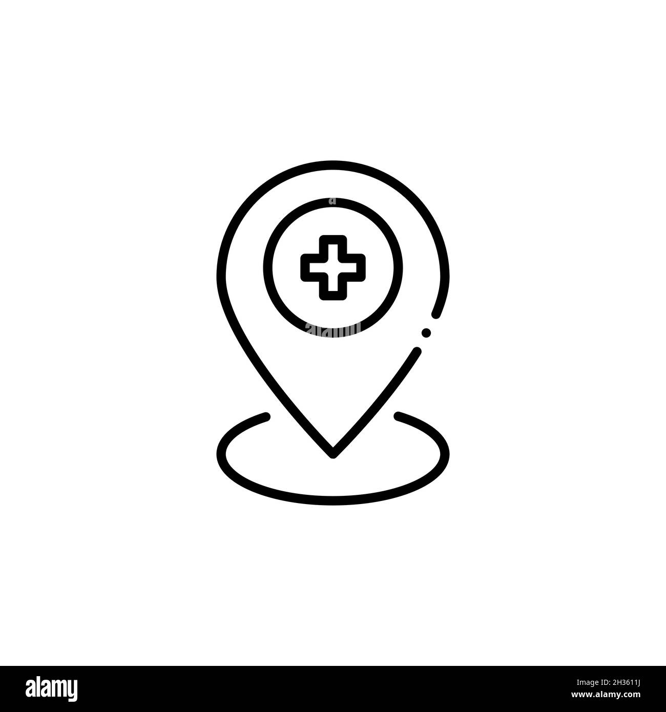 Pointeur de carte avec un signe de croix.Assistance médicale et emplacement de l'hôpital.Pixel parfait, contour modifiable Illustration de Vecteur Pointeur de carte avec un signe de croix.Assistance médicale et emplacement de l'hôpital.Pixel parfait, contour modifiable Illustration de Vecteur