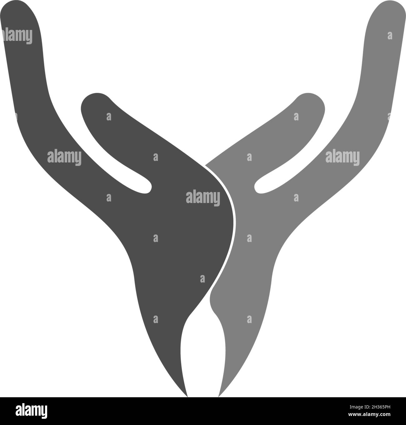 Main icône logo plat modèle vectoriel Illustration de Vecteur