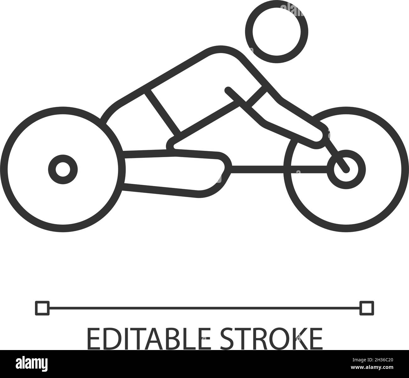 Icône linéaire de cyclisme sur route Illustration de Vecteur