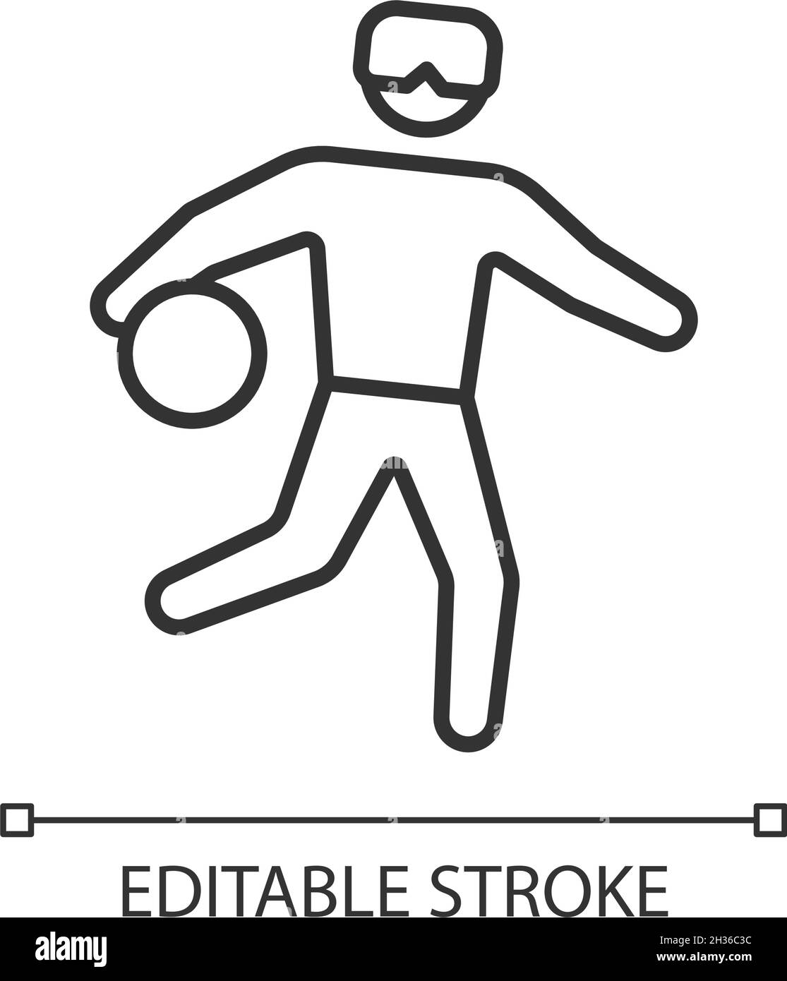 Icône linéaire Goalball Illustration de Vecteur