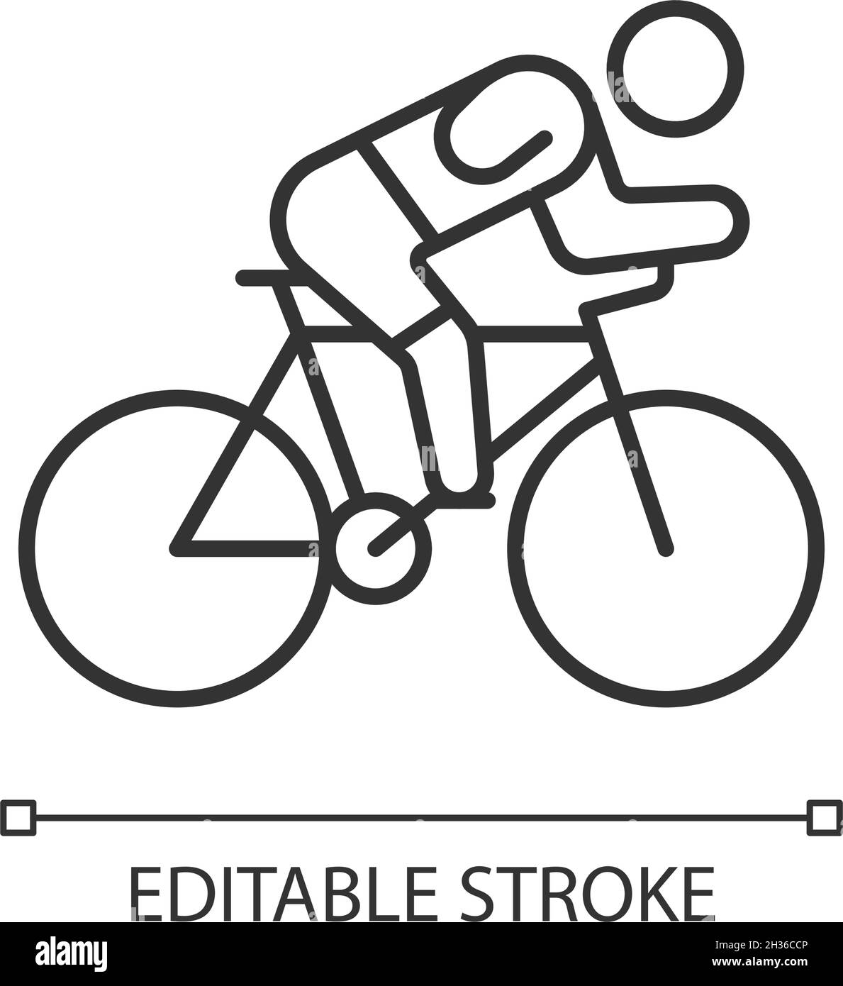 Icône linéaire de piste cyclable Illustration de Vecteur
