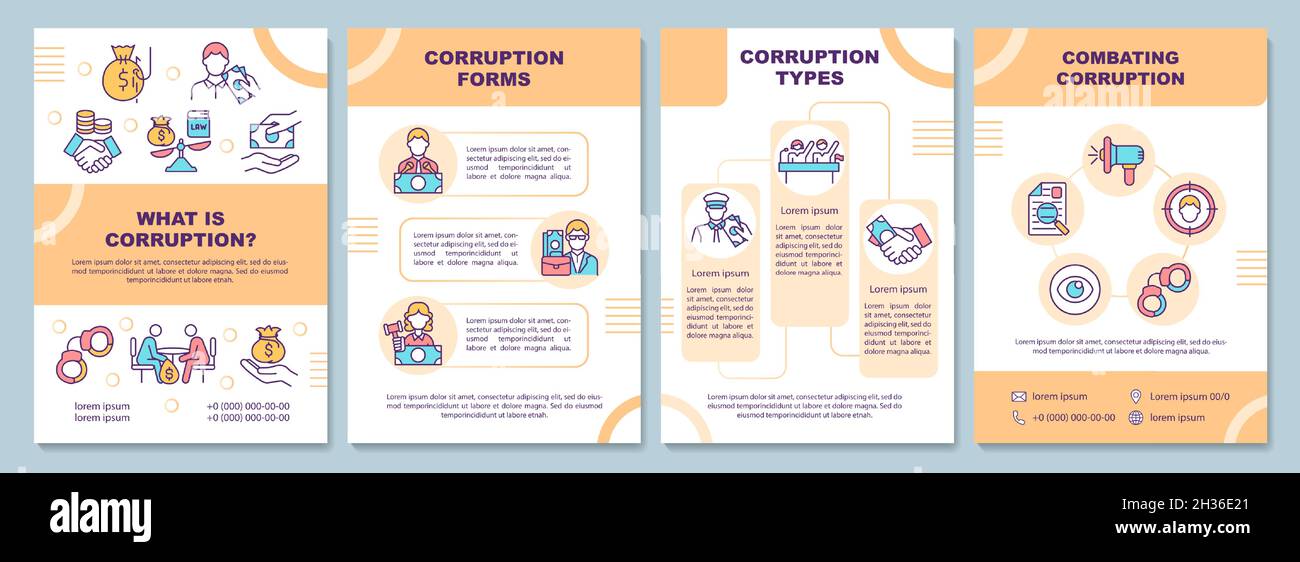 Qu'est-ce qu'un modèle de brochure sur la corruption Illustration de Vecteur