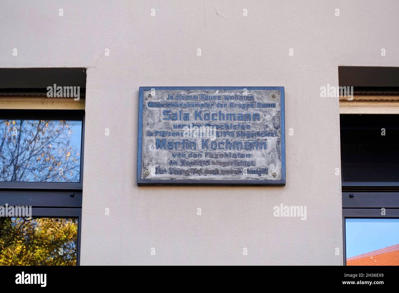 Plaque commémorative pour Martin et Sala Kochmann à la maison Gipsstrasse 3 à Berlin, Allemagne Banque D'Images