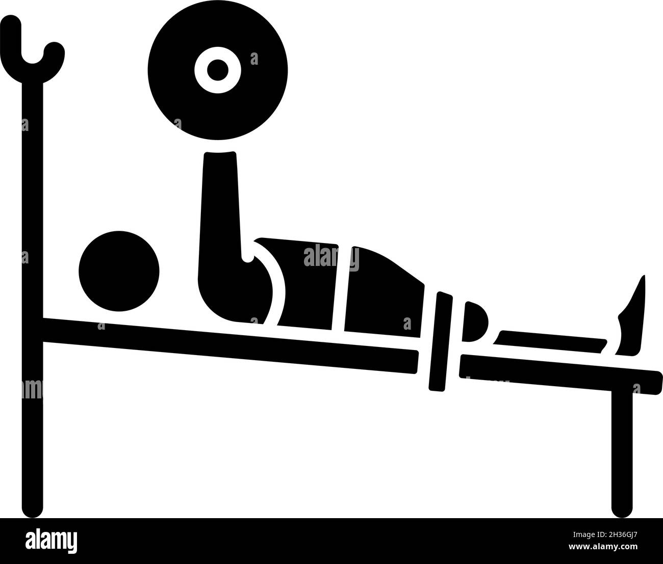 Icône de glyphe noir Powerlifting Illustration de Vecteur