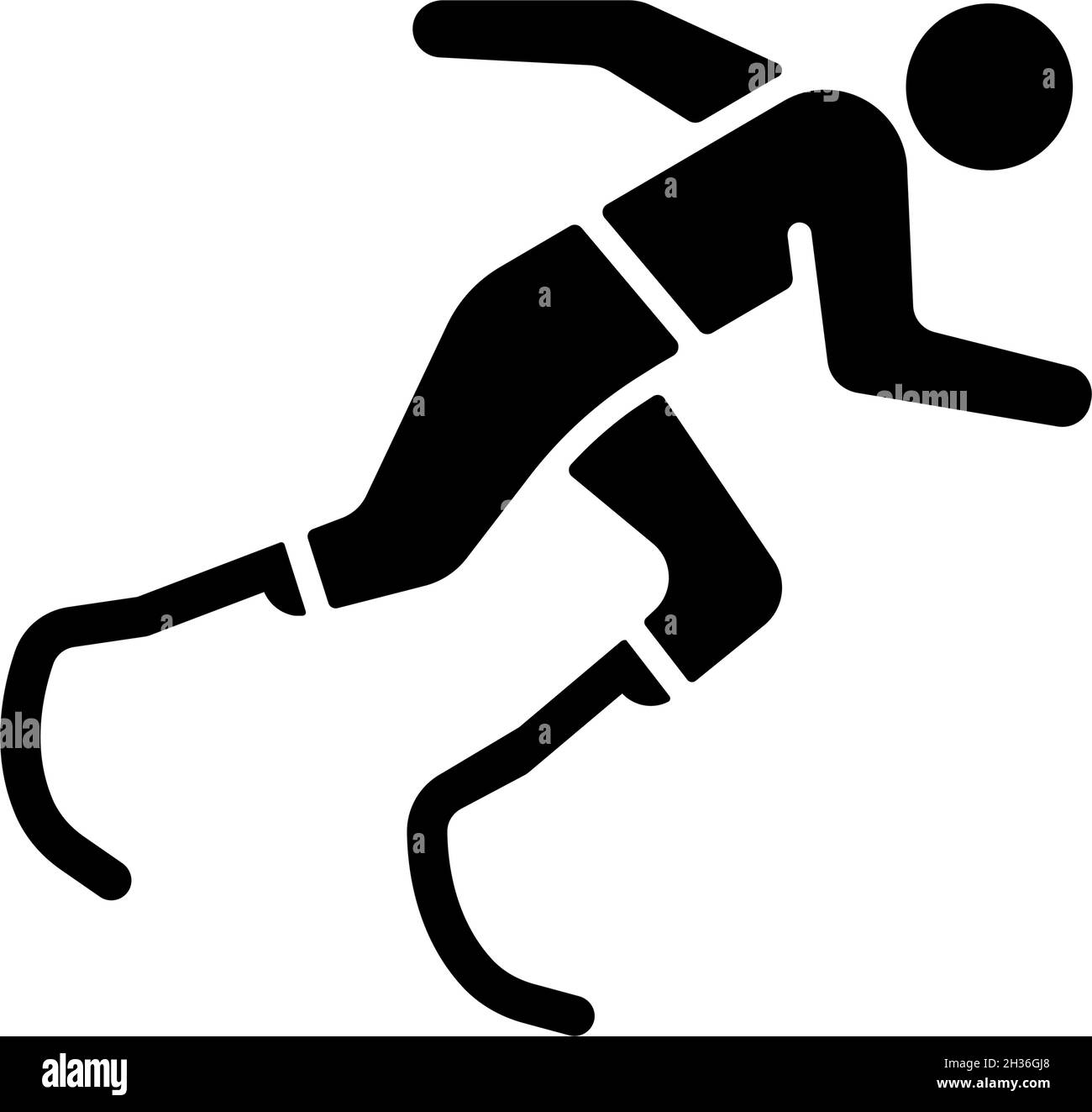 Icône de glyphe noir d'athlétisme Illustration de Vecteur