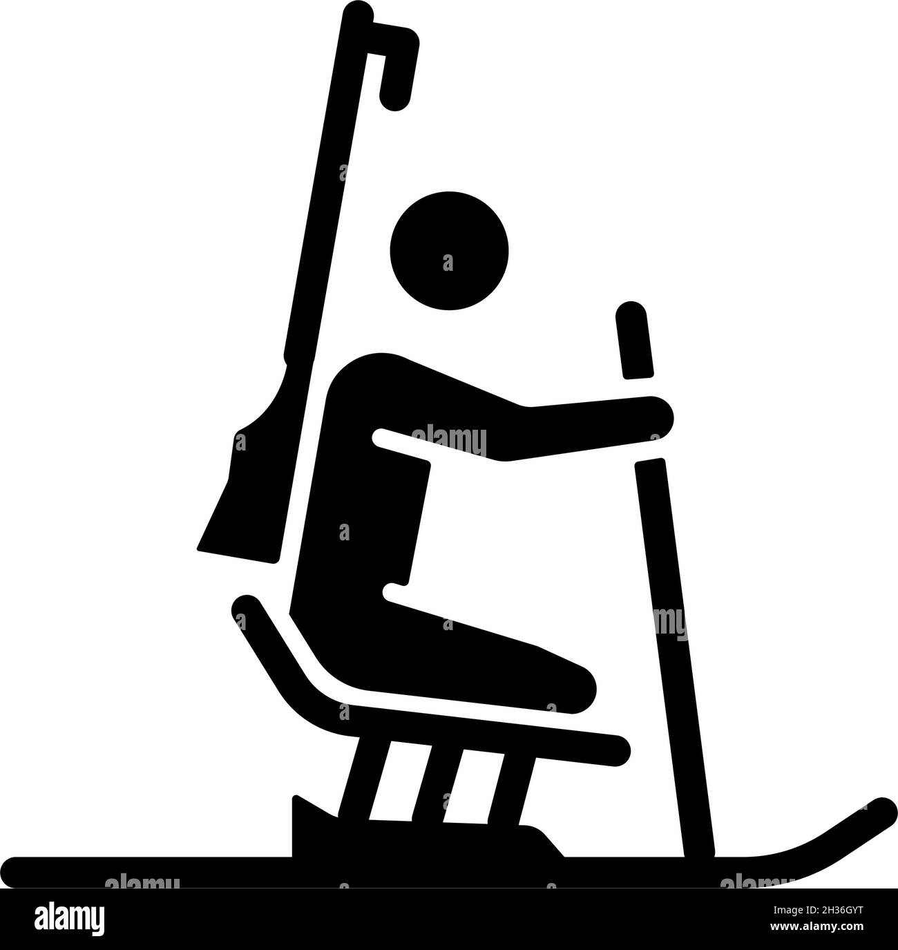 Icône de glyphe noir Biathlon Illustration de Vecteur