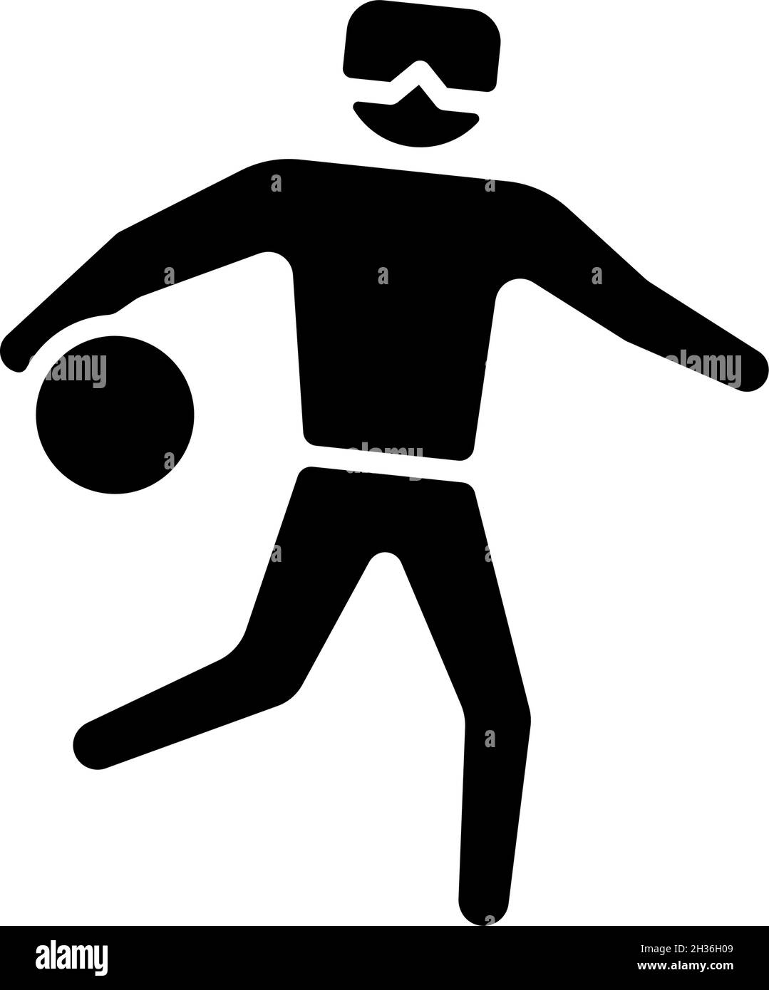 Icône de glyphe noir de Goalball Illustration de Vecteur