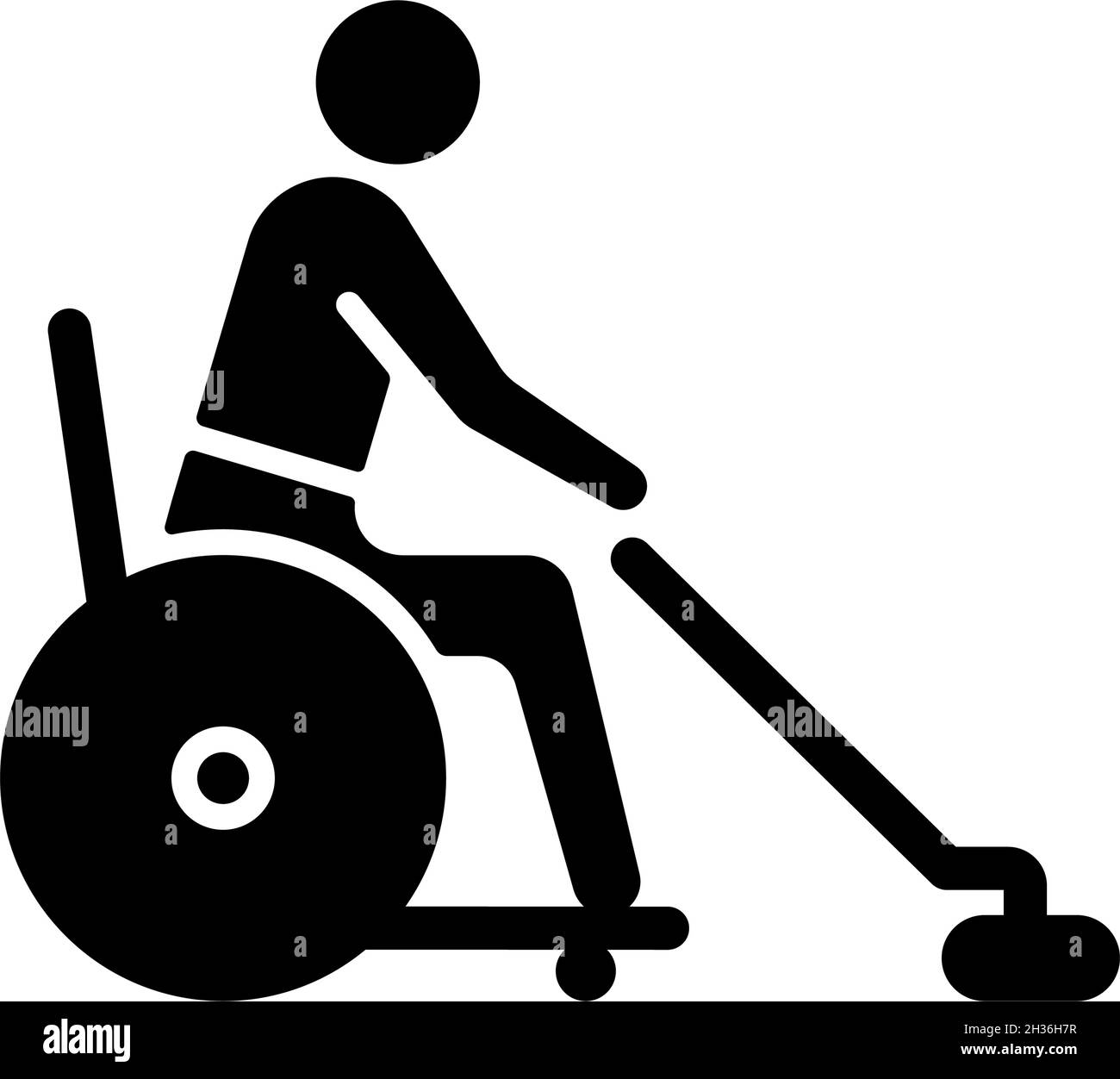 Icône en glyphe noir pour fauteuil roulant Illustration de Vecteur