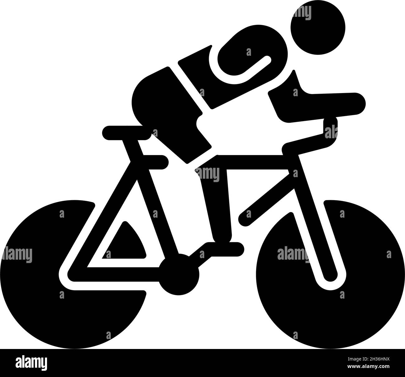 Icône de glyphe noir de piste cyclable Illustration de Vecteur