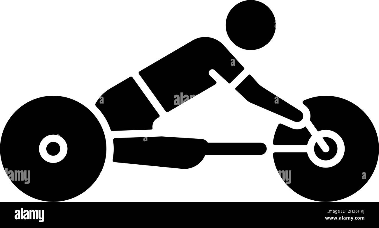 Icône de glyphe noir de vélo de route Illustration de Vecteur