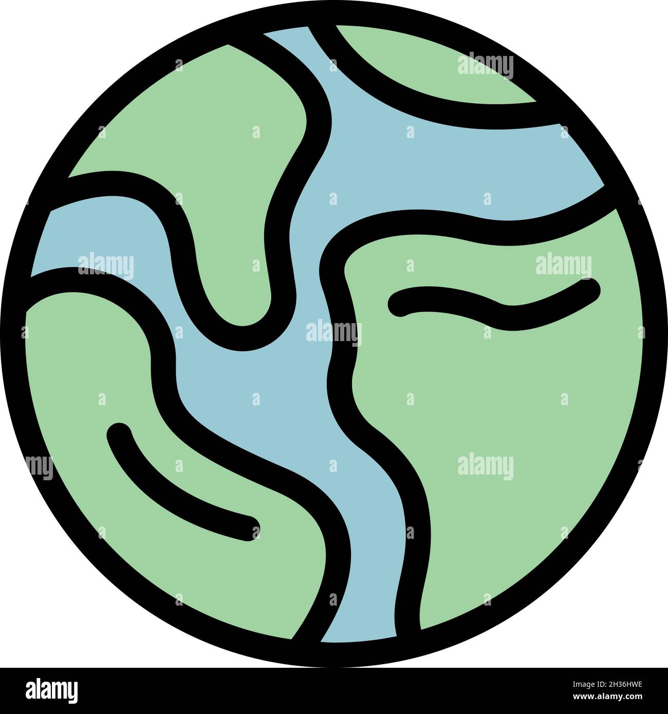 Icône de terre Safari.Contour safari terre vecteur icône couleur plat isolé Illustration de Vecteur