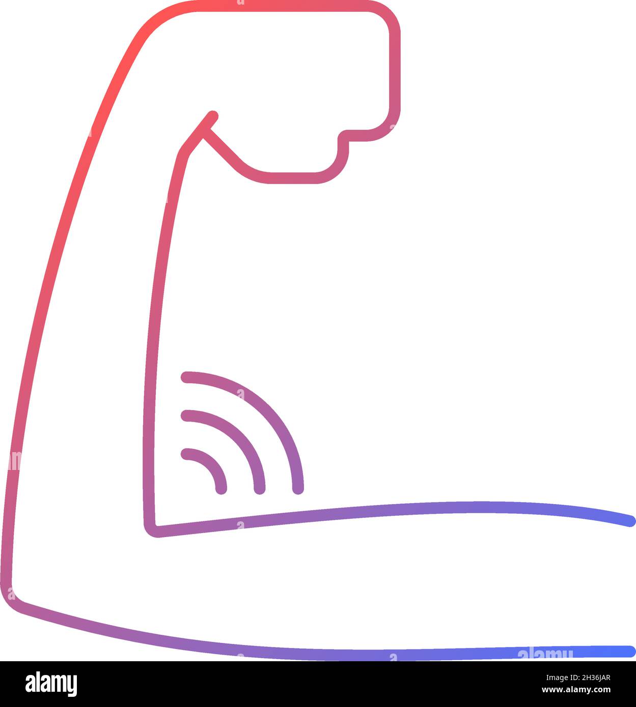 Absence d'icône de vecteur linéaire de gradient de force musculaire Illustration de Vecteur