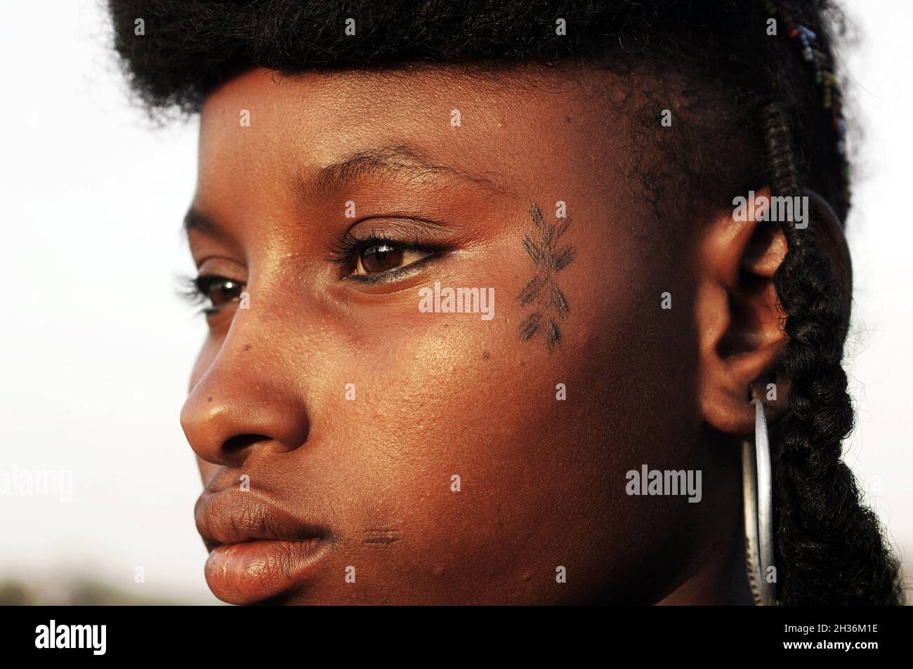 NIGER.TAGAYET.LE WODAABE OU BORORO SONT UN PETIT SOUS-GROUPE DU GROUPE ETHNIQUE FULANI Banque D'Images