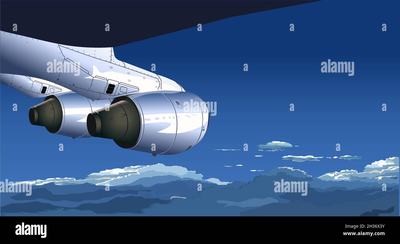 vue depuis l'avion.Format vectoriel EPS-8 disponible, séparé par des groupes et des calques, pour un montage facile Illustration de Vecteur