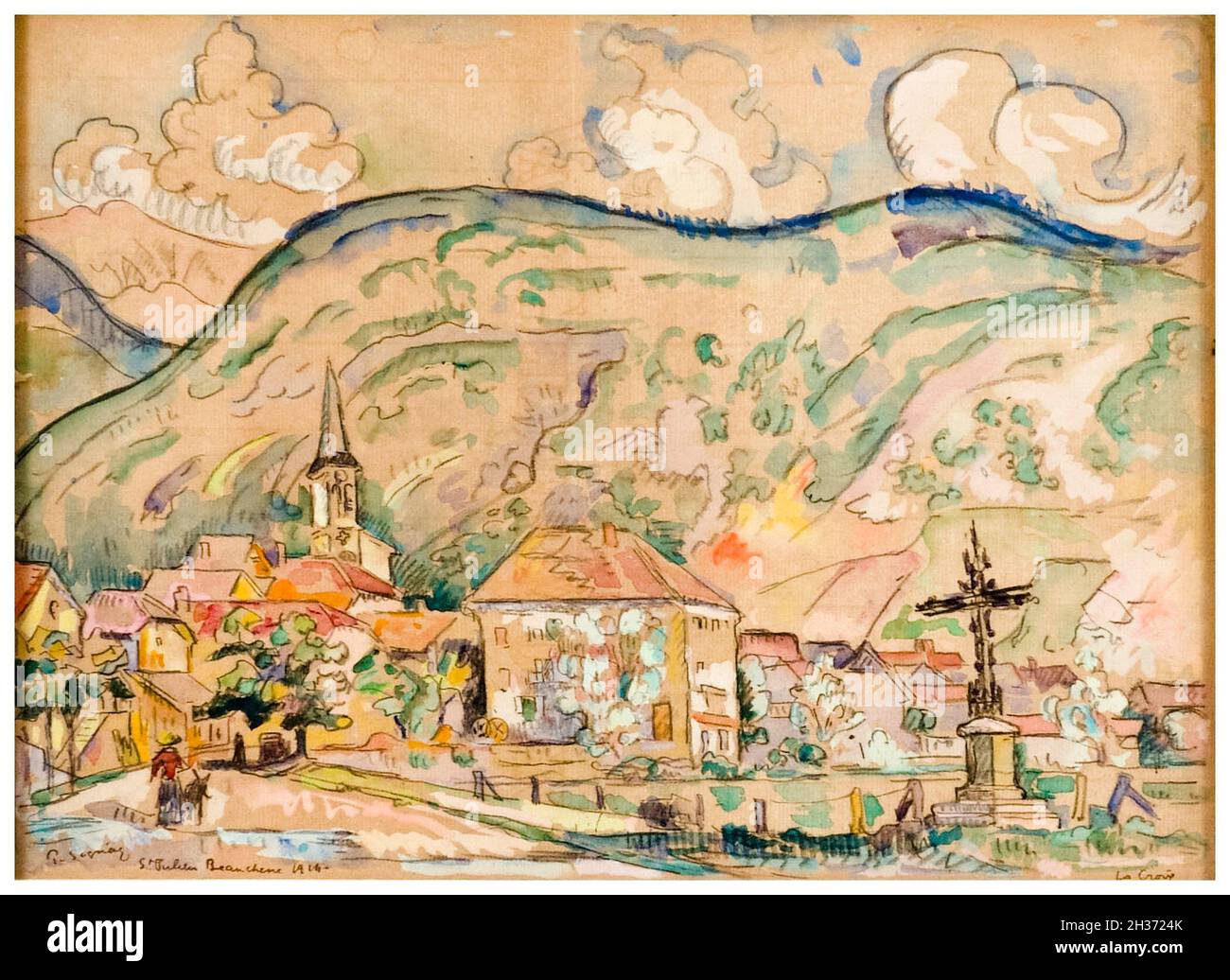 Paul Signac, St Julien en Beauchene, peinture de paysage, 1914 Banque D'Images